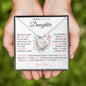 To My Precious Daughter | Pink Flower Heart | Love Dad | Forever Love Necklace