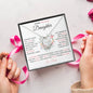 To My Precious Daughter | Pink Flower Heart | Love Dad | Forever Love Necklace