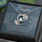 To My Precious Daughter | Pink Flowers/Blue Background | Love Dad | Forever Love Necklace