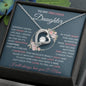 To My Precious Daughter | Pink Flowers/Blue Background | Love Mom | Forever Love Necklace