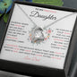 To My Precious Daughter | Pink Flower Heart | Love Dad | Forever Love Necklace