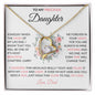 To My Precious Daughter | Pink Flower Heart | Love Dad | Forever Love Necklace