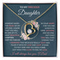 To My Precious Daughter | Pink Flowers/Blue Background | Love Dad | Forever Love Necklace