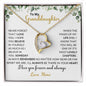 To My Granddaughter | Customizable From Mimi/Nana/Grandma | Green Flowers Across | Forever Love Necklace