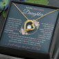 To My Precious Daughter | Pink Flowers/Blue Background | Love Dad | Forever Love Necklace