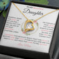 To My Beautiful Daughter | Pink Flowers | Love Mom | Forever Love Necklace