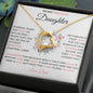 To My Precious Daughter | Pink Flower Heart | Love Dad | Forever Love Necklace