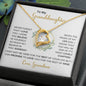 To My Granddaughter | Love Grandma | Gold Wreath with Greenery | Forever Love Necklace