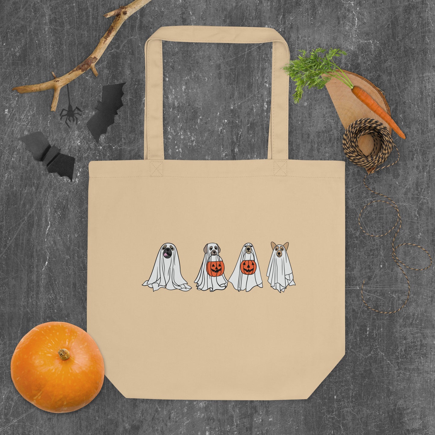 Spooky Dogs with Pumpkins | Eco Tote Bag
