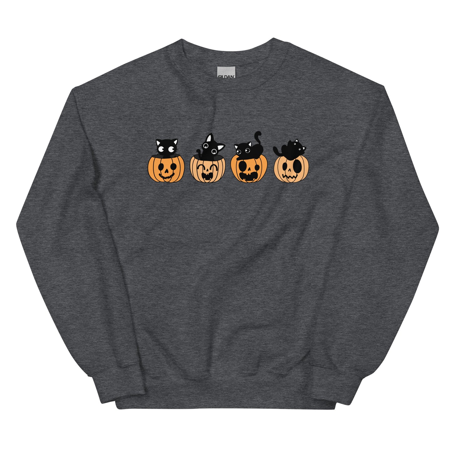 Black Kitty & Pumpkin | Halloween | Unisex Sweatshirt