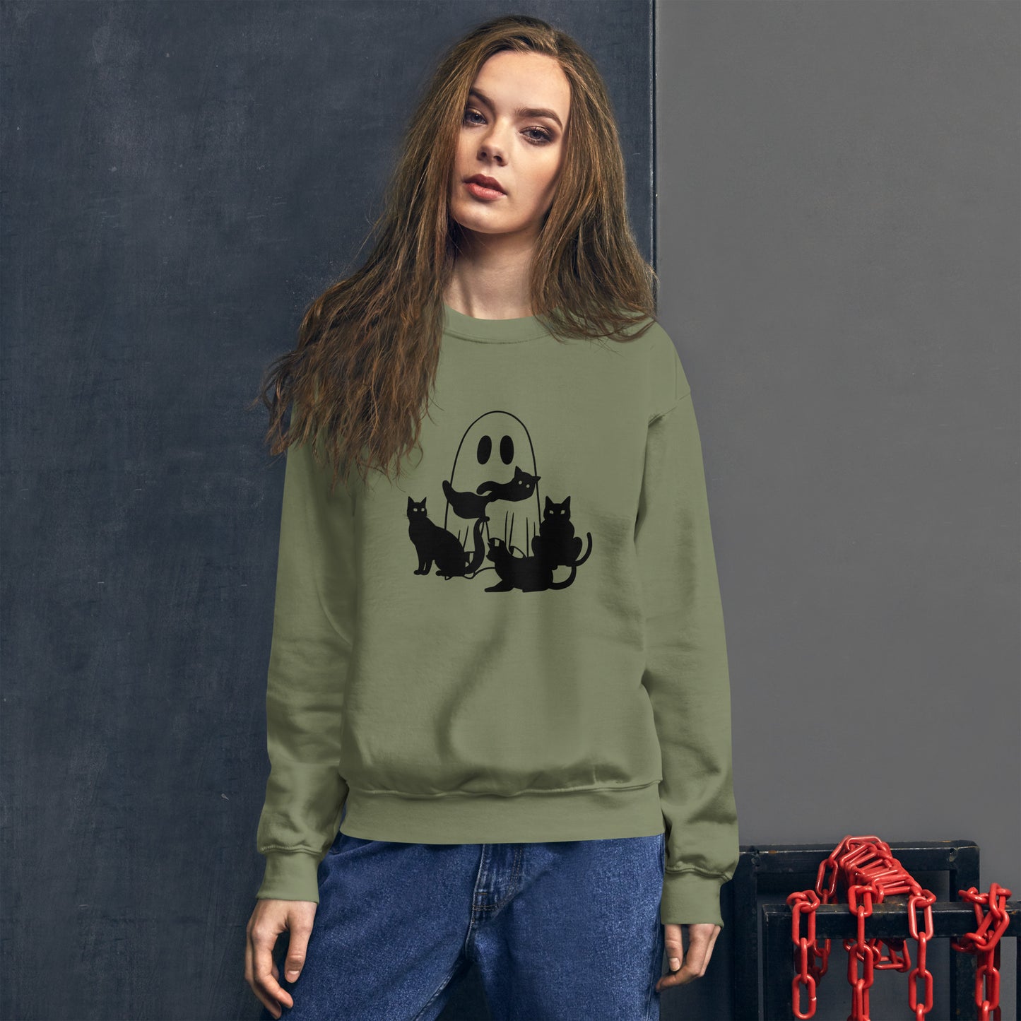Ghost with Kitties | Unisex Sweatshirt