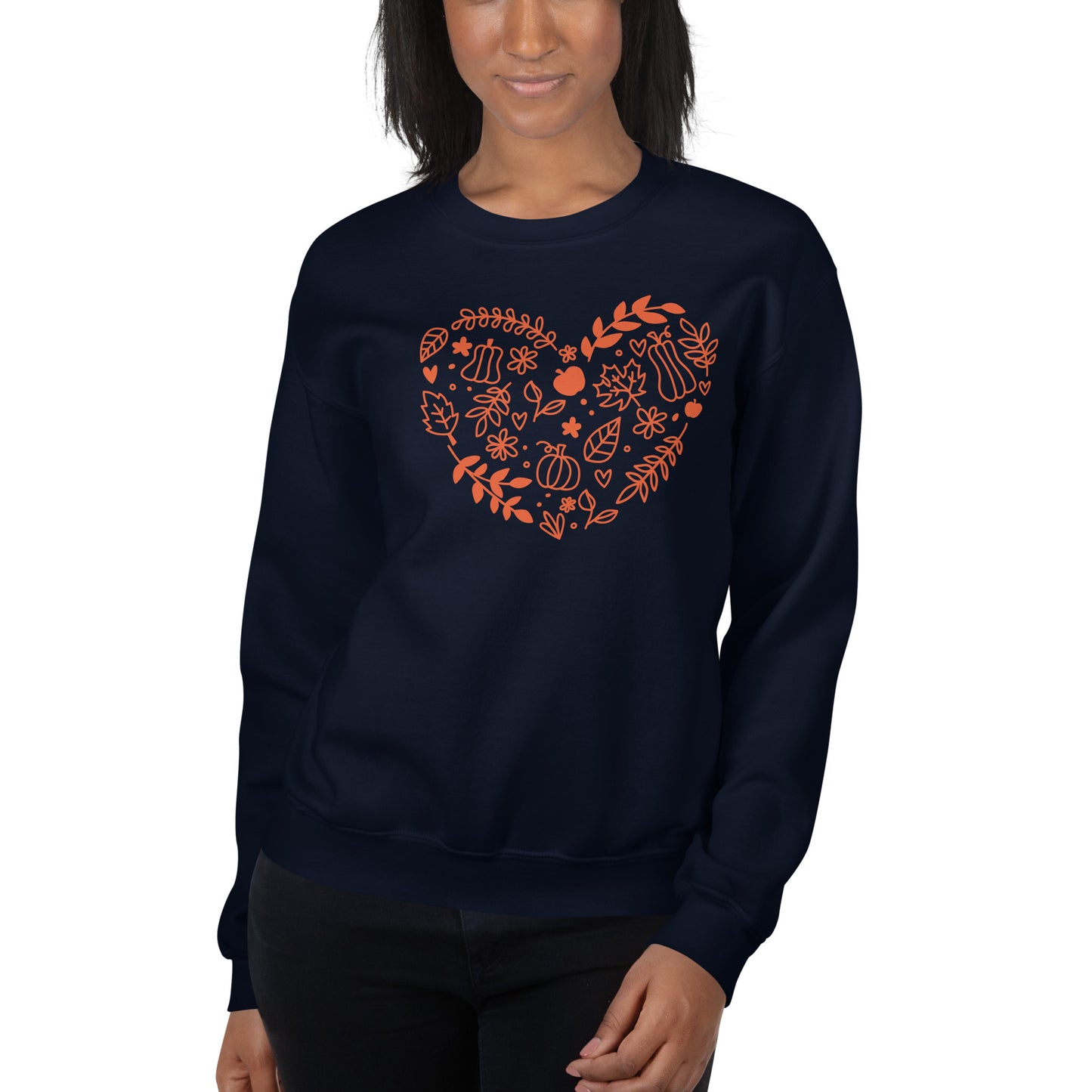 Fall Heart Collage Orange | Unisex Sweatshirt