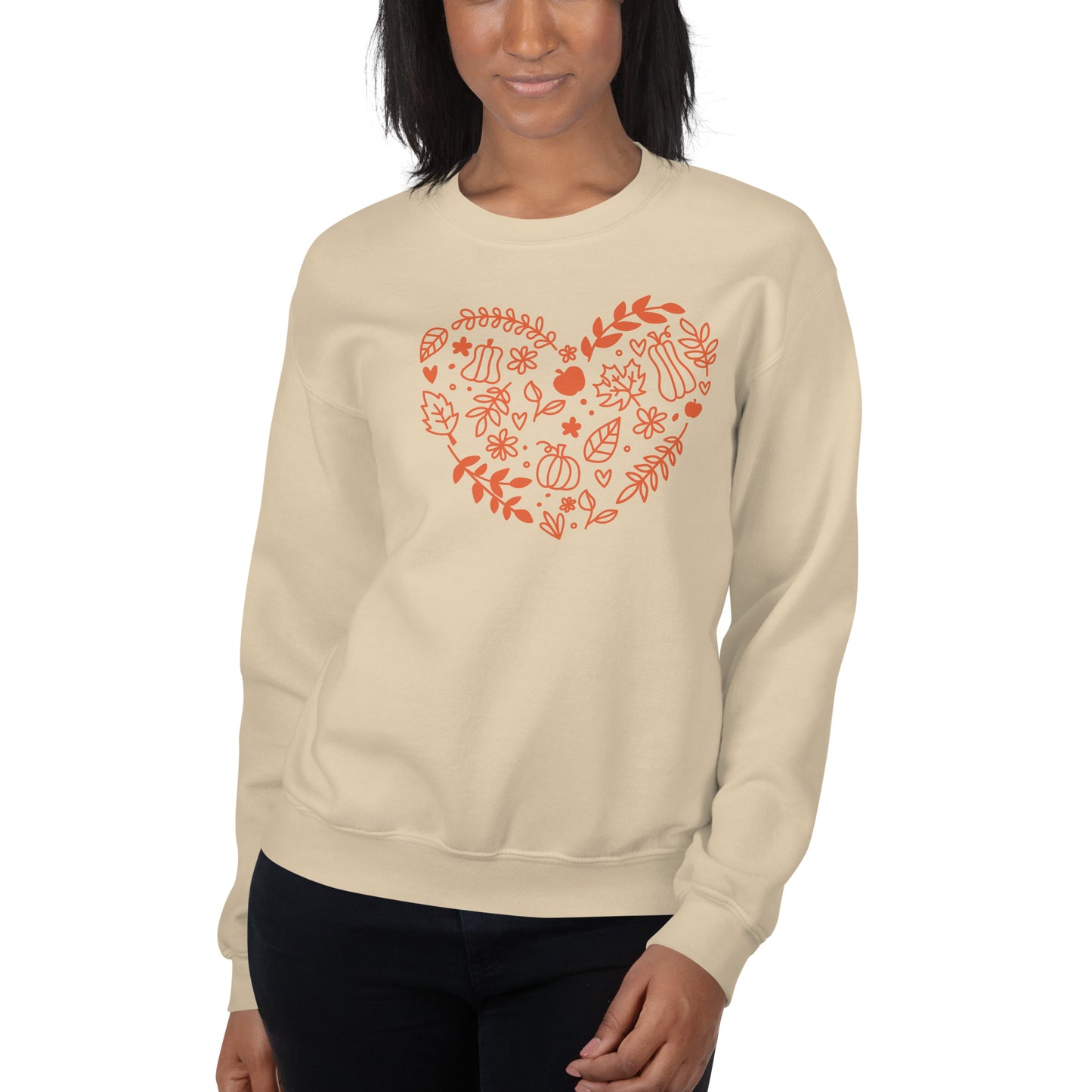 Fall Heart Collage Orange | Unisex Sweatshirt
