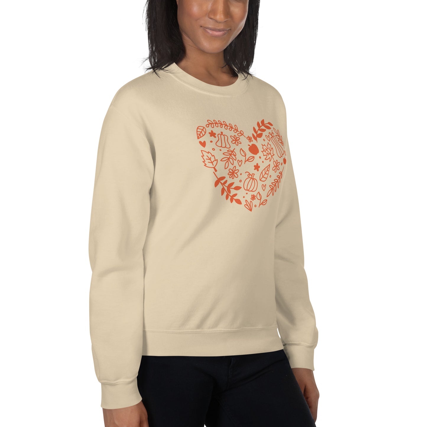 Fall Heart Collage Orange | Unisex Sweatshirt