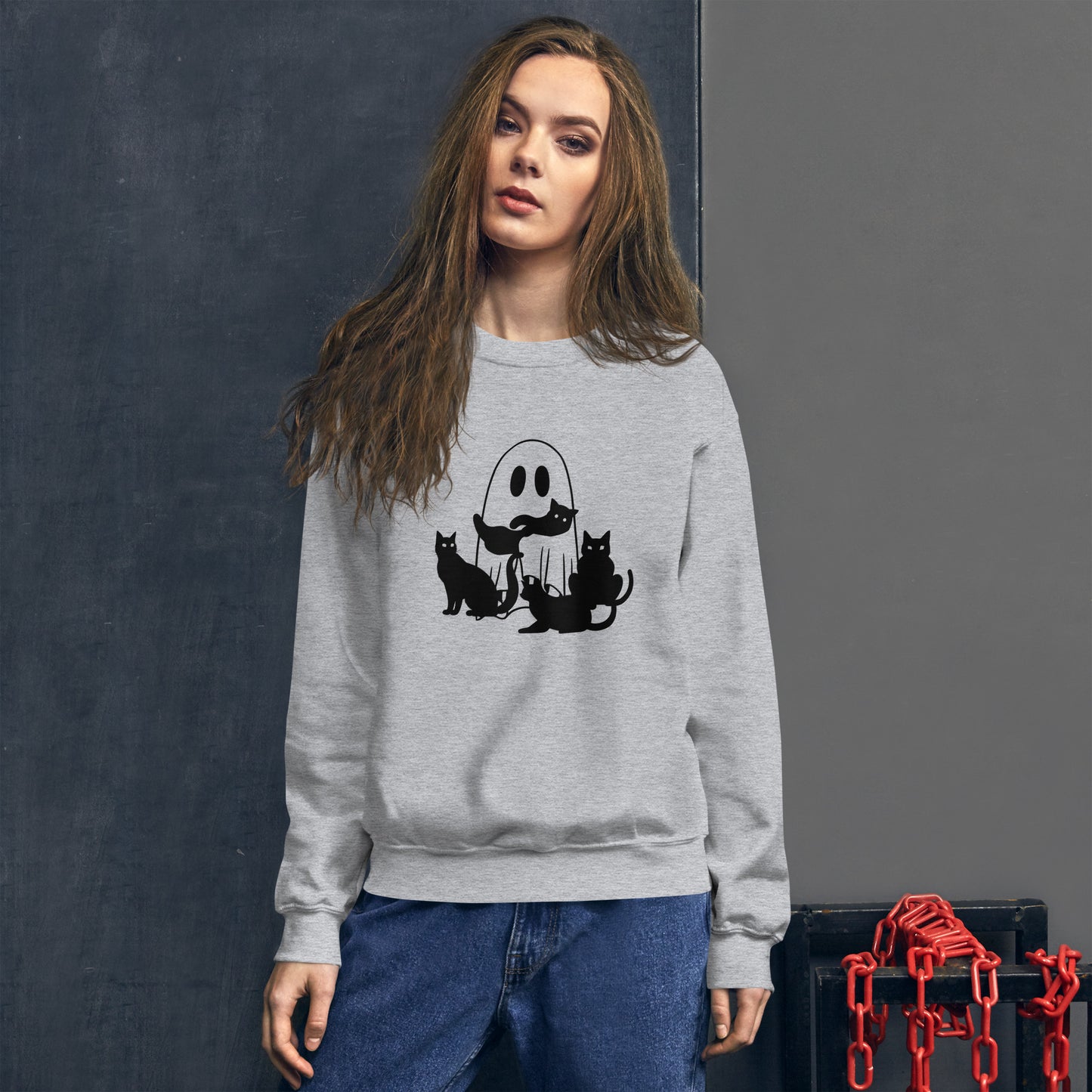 Ghost with Kitties | Unisex Sweatshirt