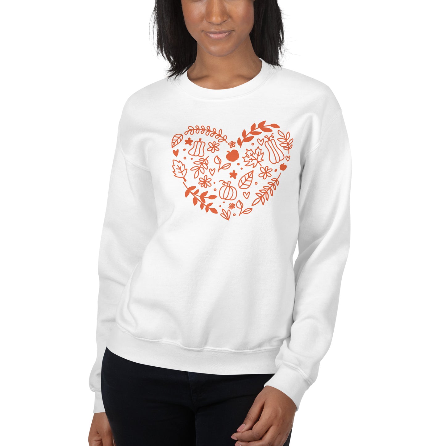 Fall Heart Collage Orange | Unisex Sweatshirt