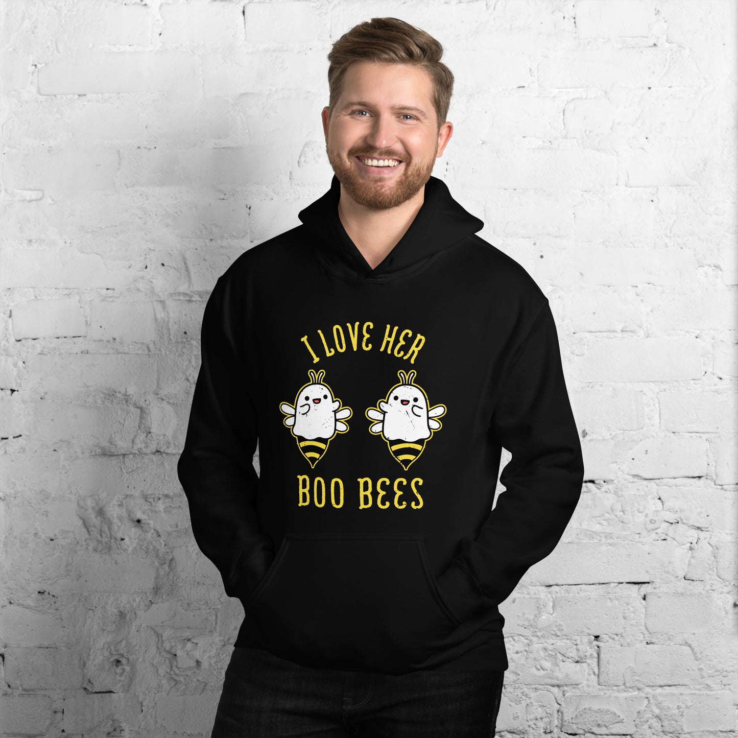 I Love Her Boo Bees | Halloween | Unisex Hoodie