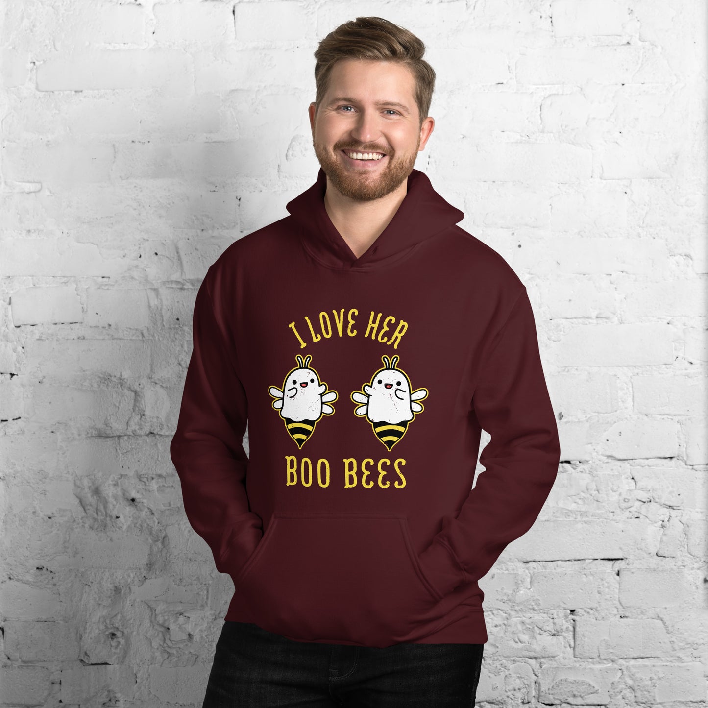 I Love Her Boo Bees | Halloween | Unisex Hoodie