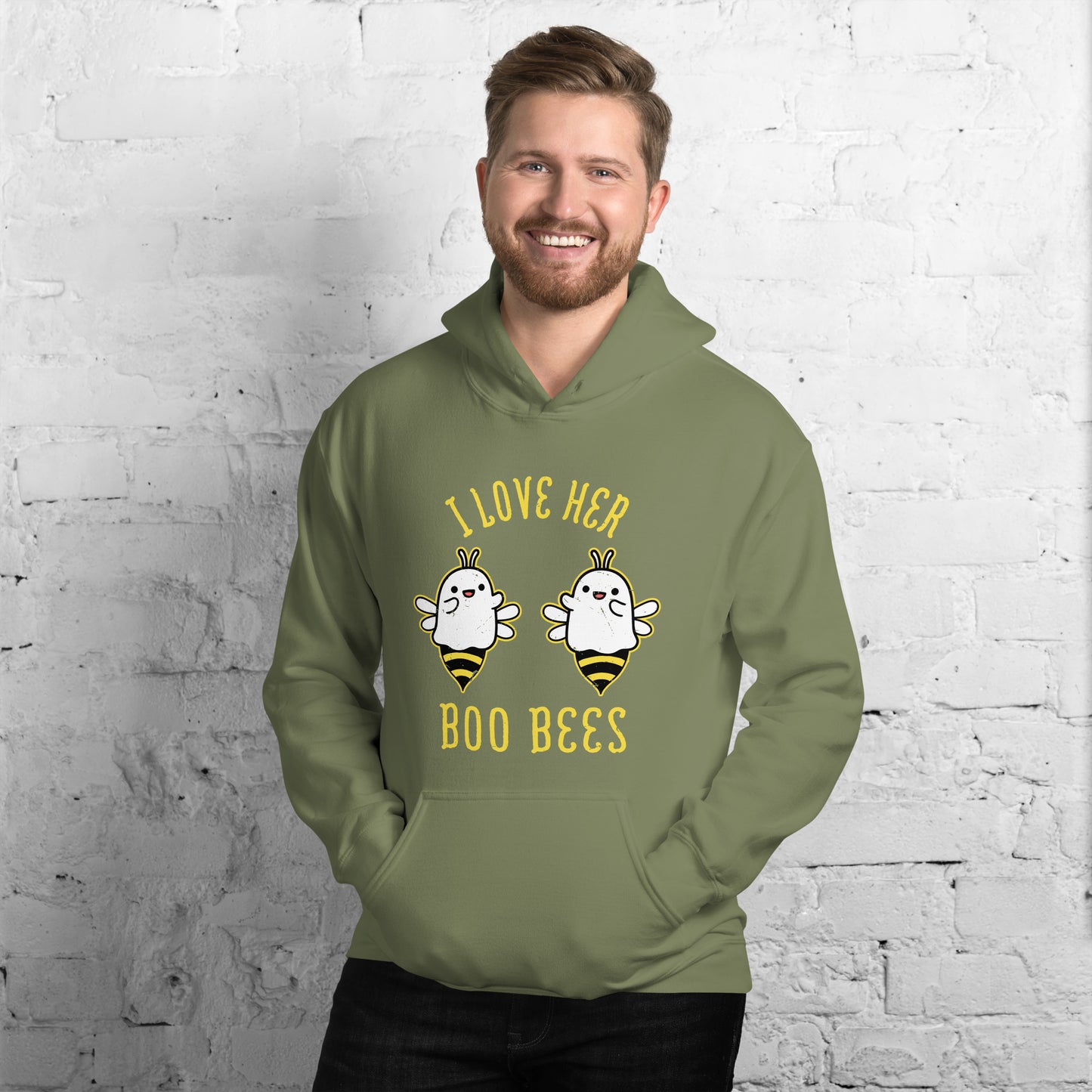 I Love Her Boo Bees | Halloween | Unisex Hoodie
