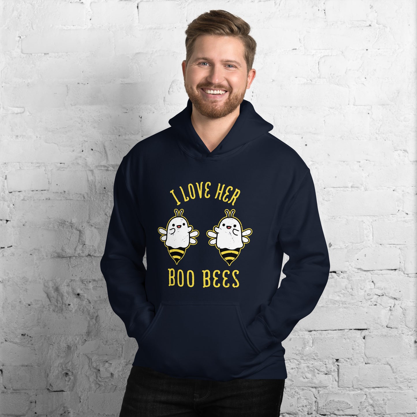 I Love Her Boo Bees | Halloween | Unisex Hoodie