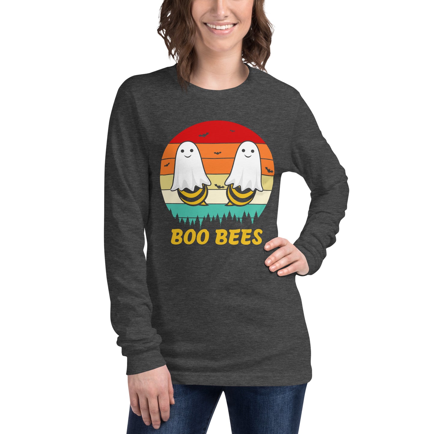 Retro Boo Bees | Halloween | Unisex Long Sleeve Tee