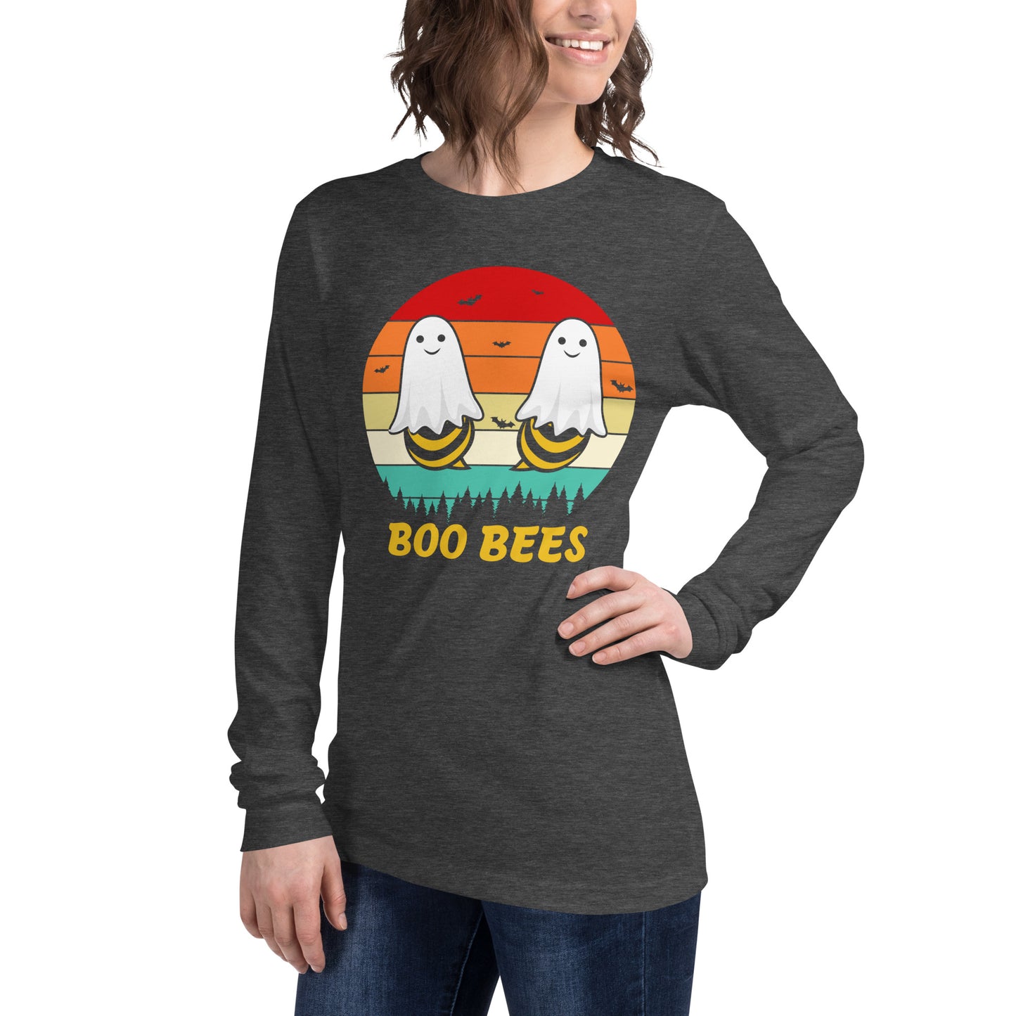 Retro Boo Bees | Halloween | Unisex Long Sleeve Tee