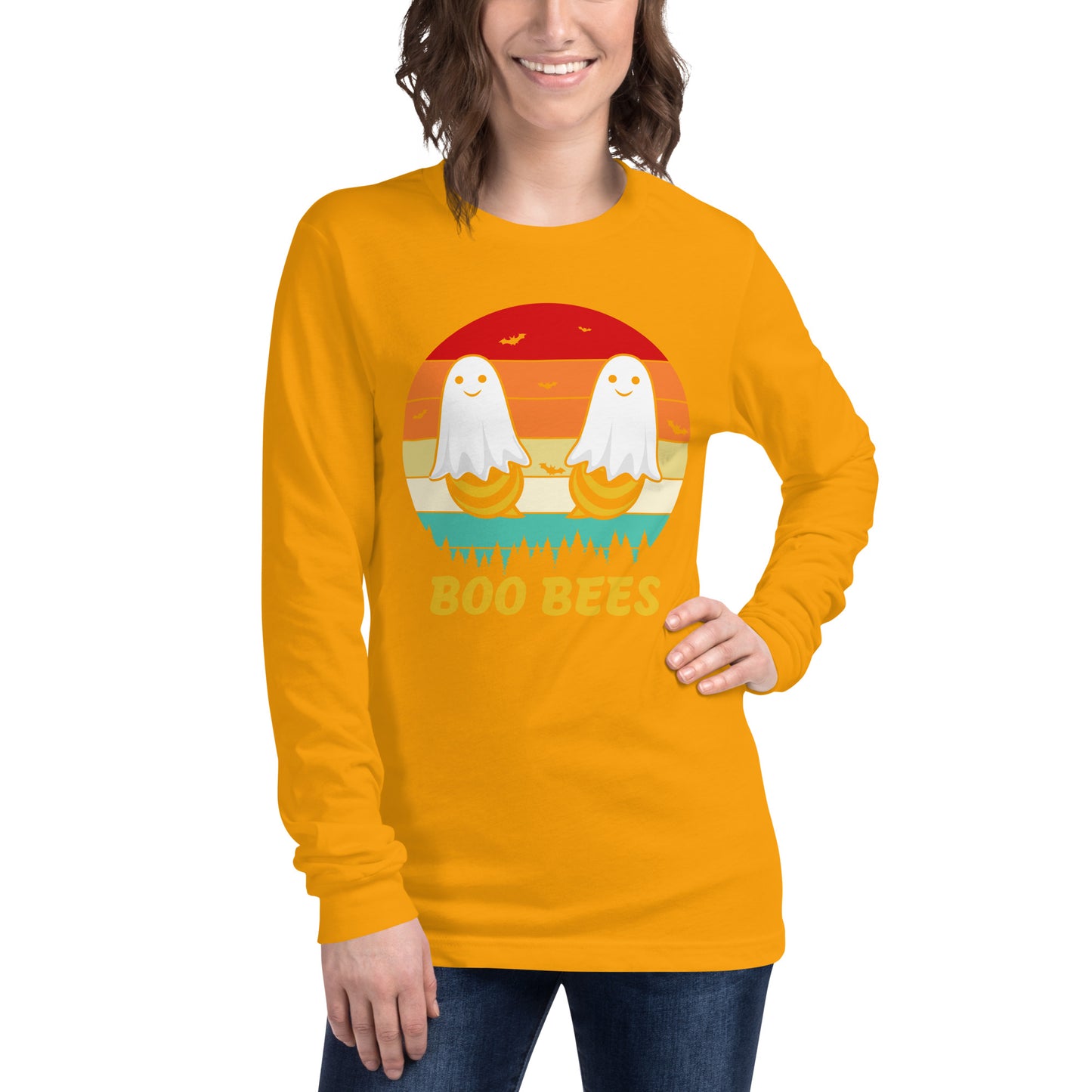 Retro Boo Bees | Halloween | Unisex Long Sleeve Tee