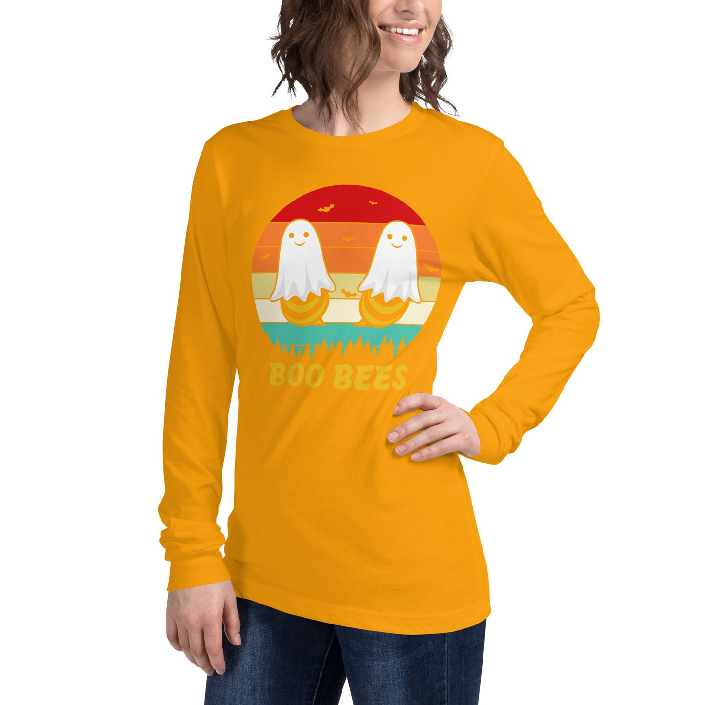 Retro Boo Bees | Halloween | Unisex Long Sleeve Tee