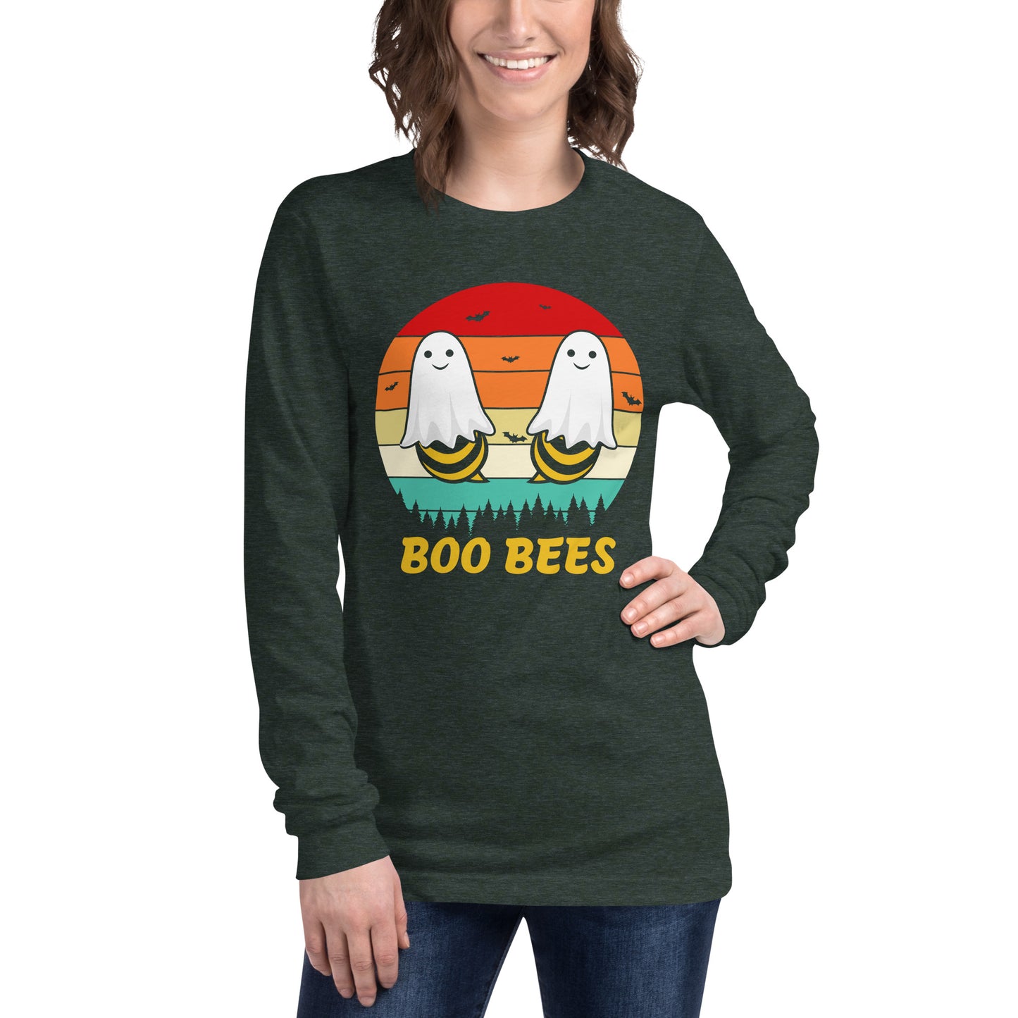 Retro Boo Bees | Halloween | Unisex Long Sleeve Tee