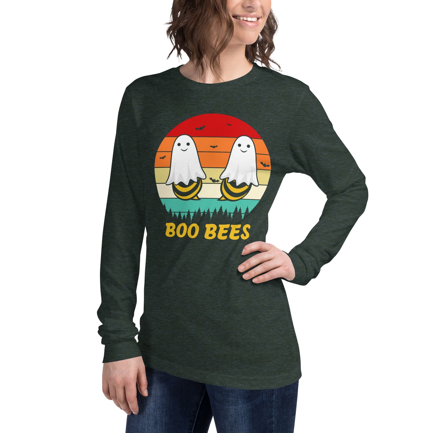 Retro Boo Bees | Halloween | Unisex Long Sleeve Tee