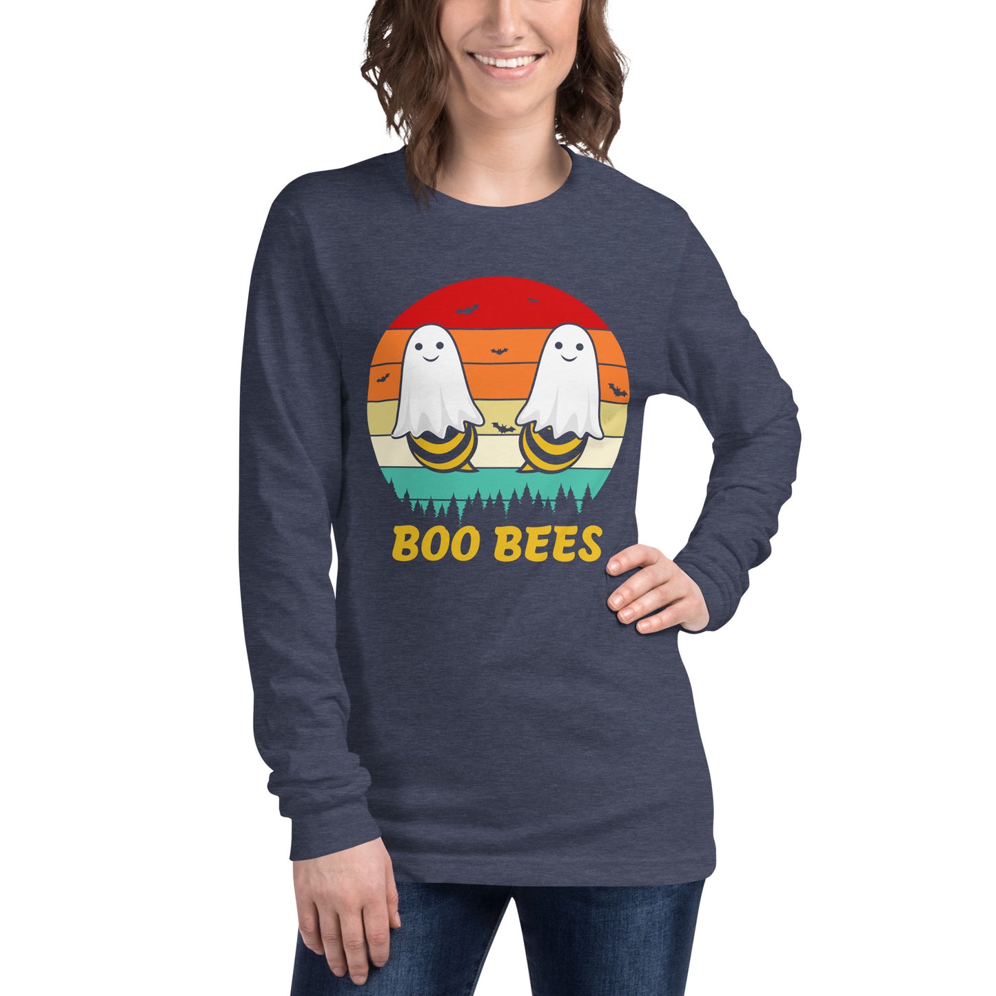 Retro Boo Bees | Halloween | Unisex Long Sleeve Tee