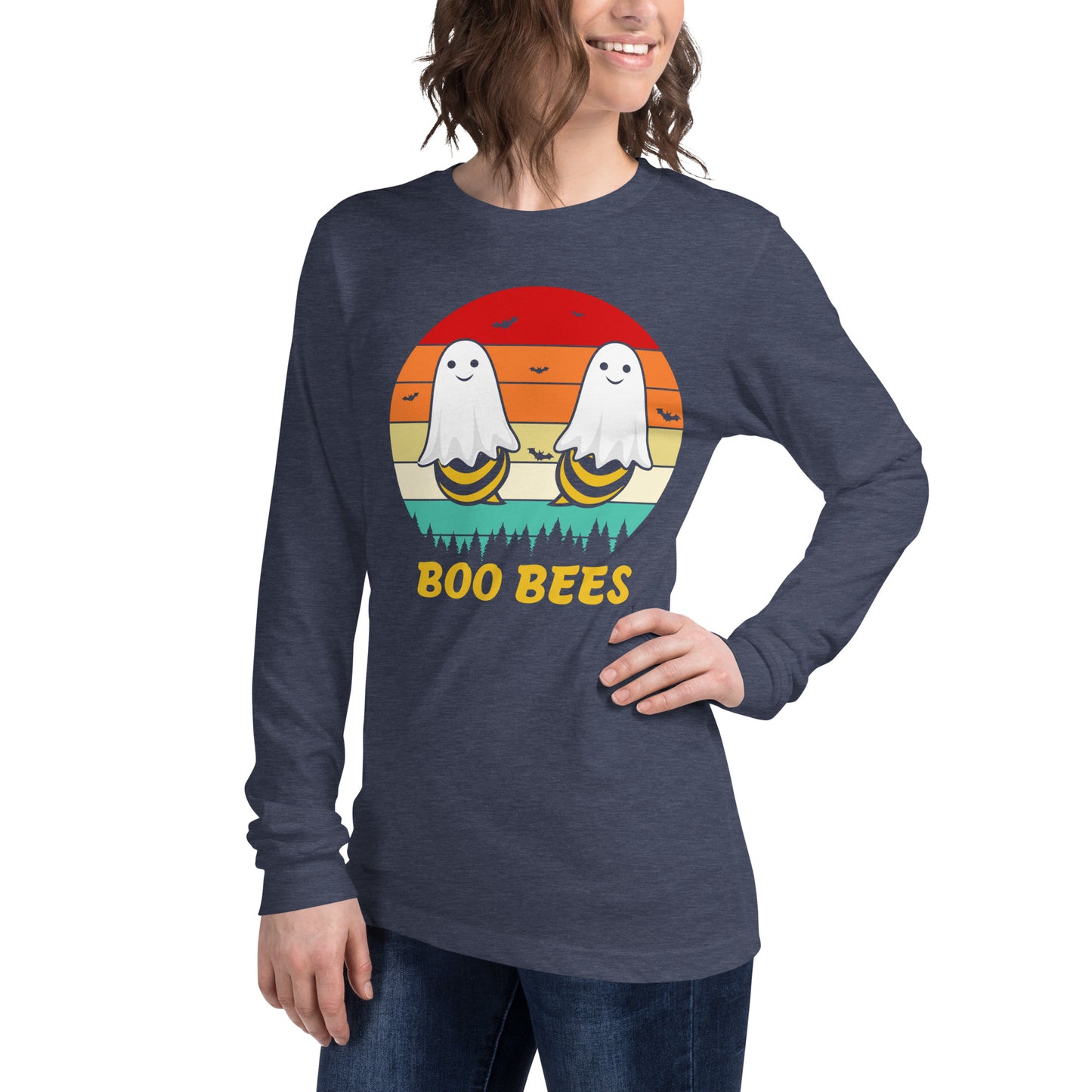 Retro Boo Bees | Halloween | Unisex Long Sleeve Tee