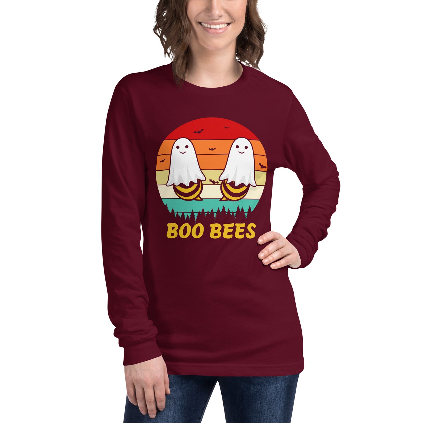 Retro Boo Bees | Halloween | Unisex Long Sleeve Tee