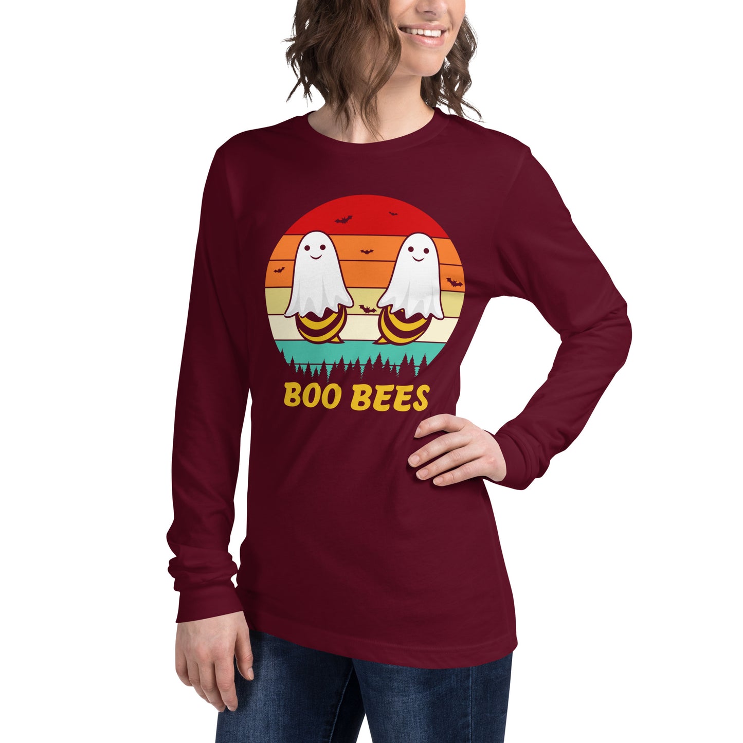 Retro Boo Bees | Halloween | Unisex Long Sleeve Tee