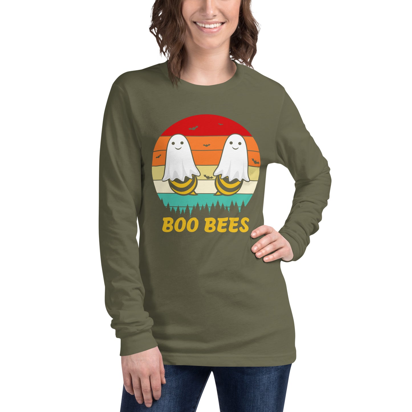 Retro Boo Bees | Halloween | Unisex Long Sleeve Tee