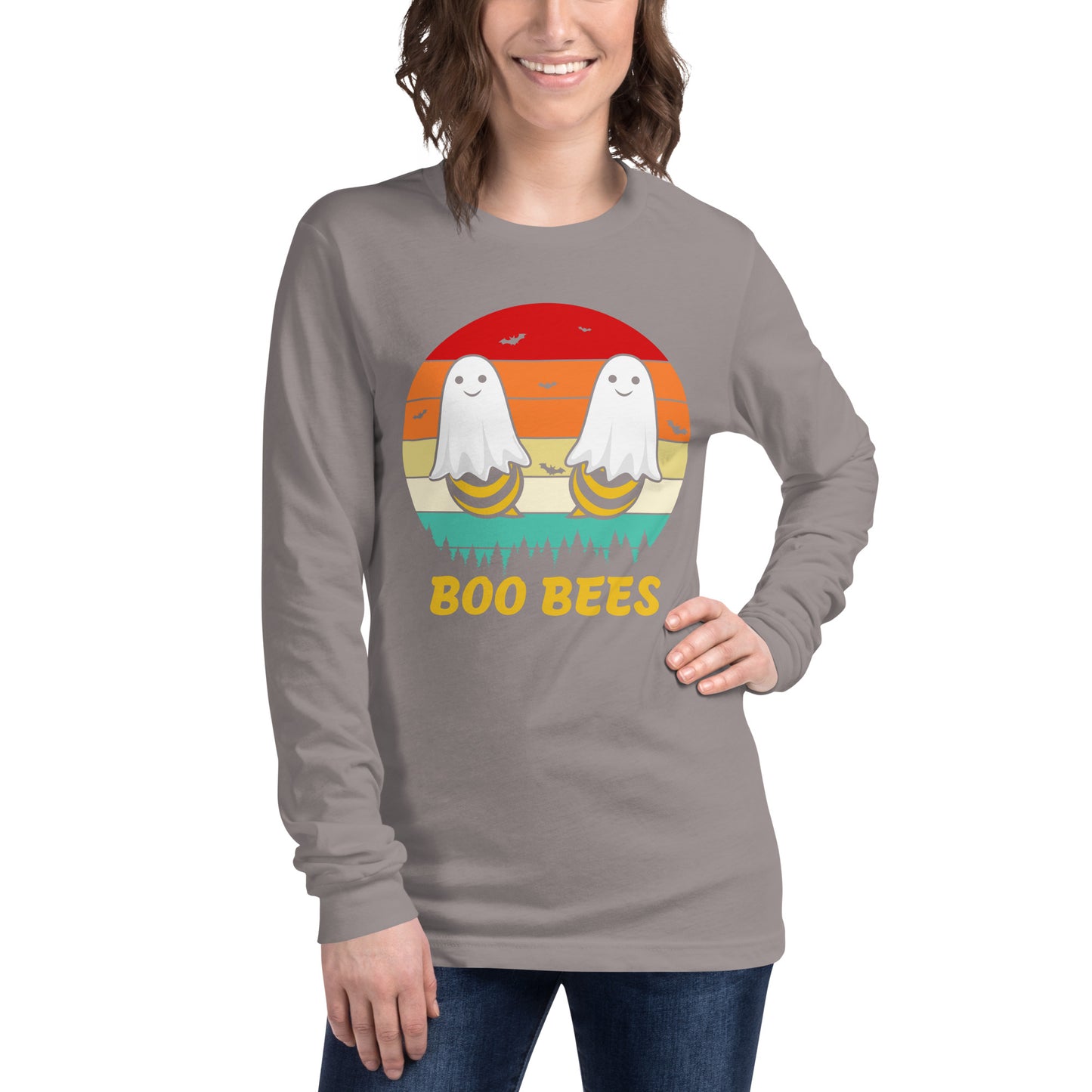 Retro Boo Bees | Halloween | Unisex Long Sleeve Tee