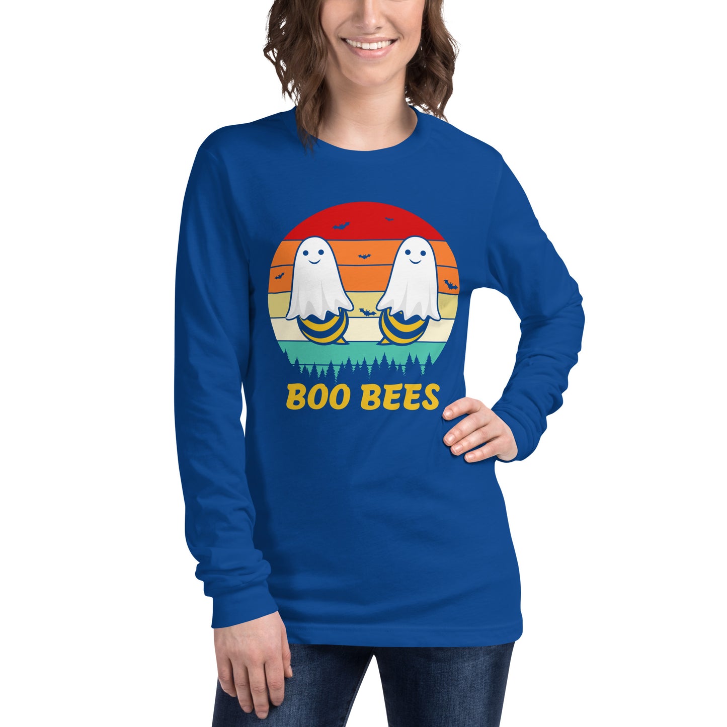 Retro Boo Bees | Halloween | Unisex Long Sleeve Tee