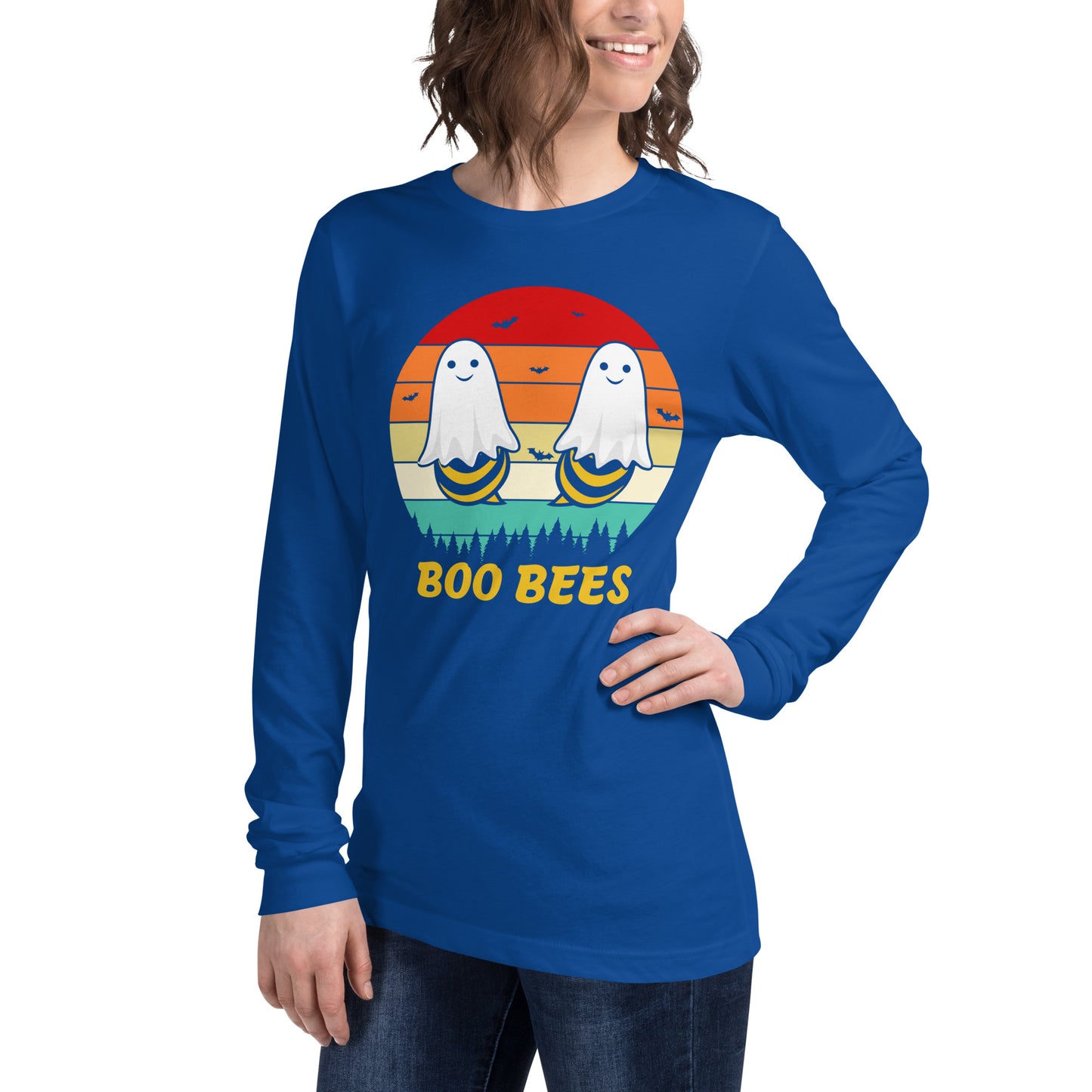Retro Boo Bees | Halloween | Unisex Long Sleeve Tee
