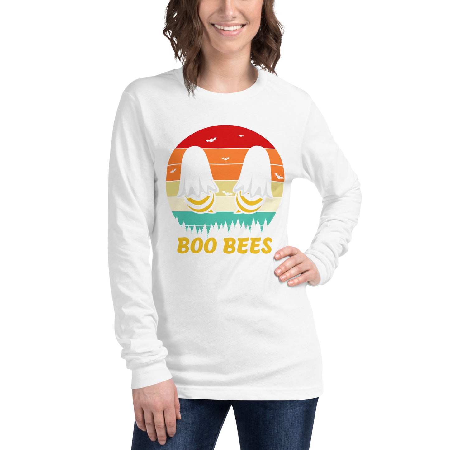 Retro Boo Bees | Halloween | Unisex Long Sleeve Tee