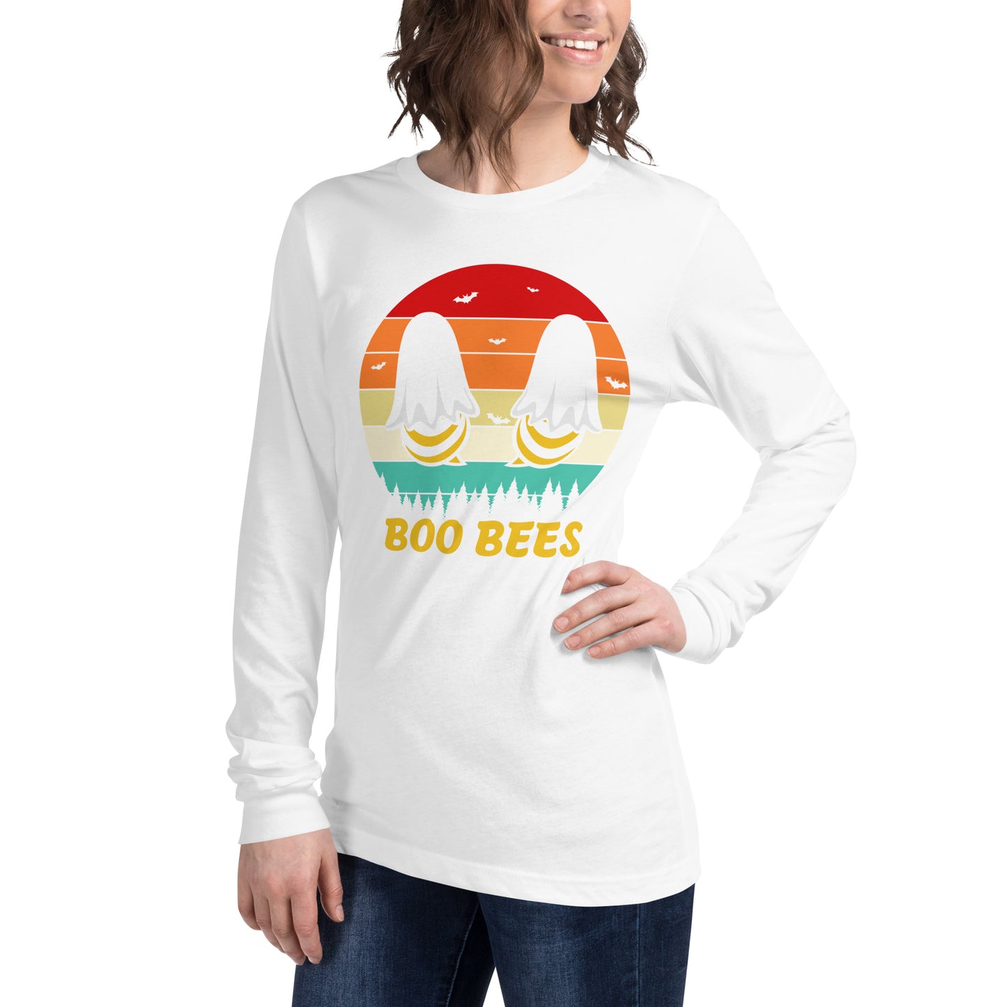 Retro Boo Bees | Halloween | Unisex Long Sleeve Tee
