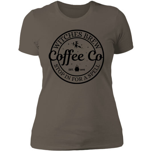 Witches Brew | Coffee Co | Black | Halloween |Ladies' Boyfriend T-Shirt