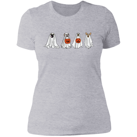 Ghost Dogs with Pumpkins | Halloween | Ladies' Boyfriend T-Shirt