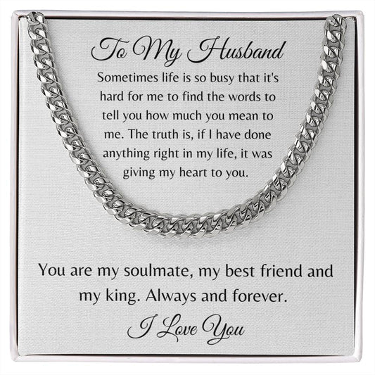 To My Husband | I Love You | Cuban Chain Link