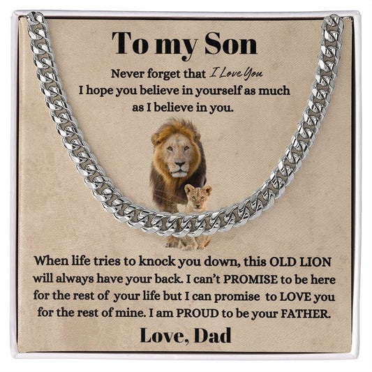 To My Son | This Old Lion | Love Dad | Lower Case | Cuban Chain Link