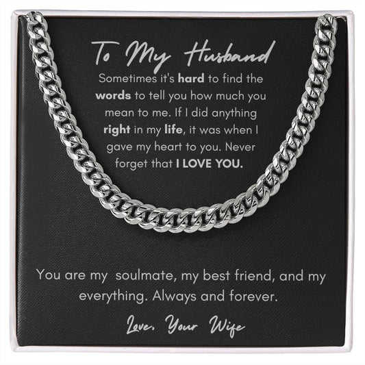 To My Husband | From Wife | Cuban Chain Link