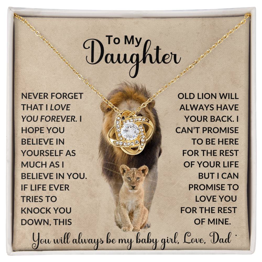 To My Daughter | Love Dad | Love Knot Necklace