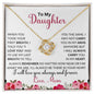 To My Daughter | I Love You Forever And Always | Love Mom | Love Knot Necklace