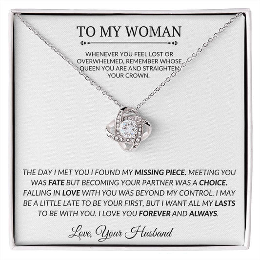 To My Woman | Love Knot Necklace