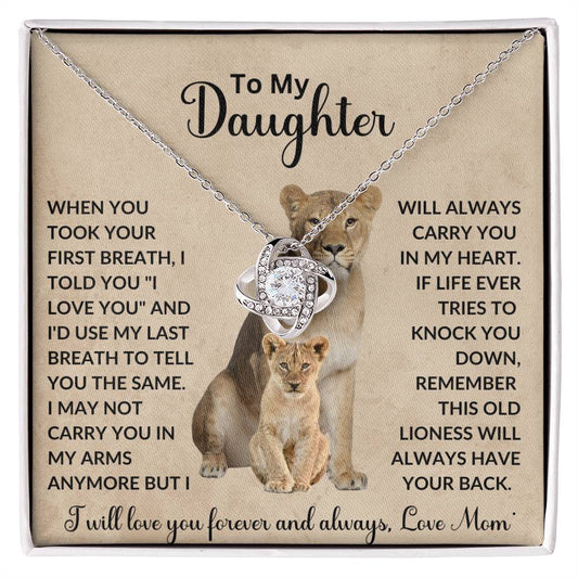 To My Daughter | When You Took Your First Breath | Love Knot Necklace