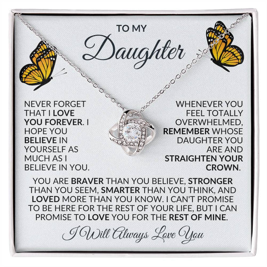 To My Daughter | Butterflies | Love Knot Necklace